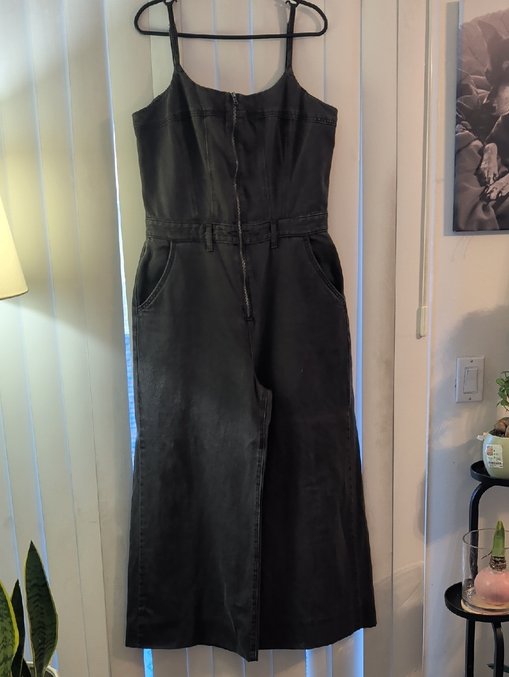 Levi's Washed Black Denim Bustier Jumpsuit with Red Logo Tab XL - Picture 2 of 6